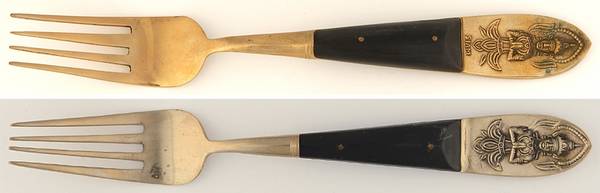 Siam (Brass)-Black Handle, Sitting Buddha Fork