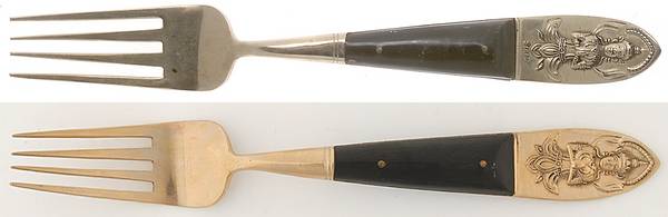 Siam (Brass)-Black Handle, Sitting Buddha Fork