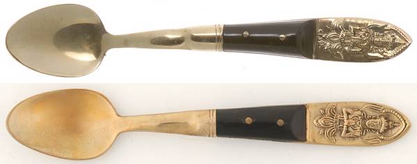 Siam (Brass)-Black Handle, Sitting Buddha Demitasse Spoon