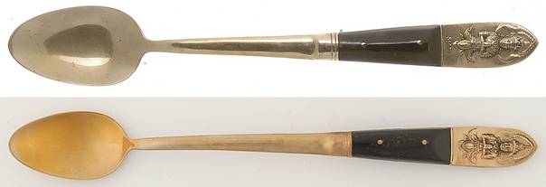 Siam (Brass)-Black Handle, Sitting Buddha Iced Tea Spoon