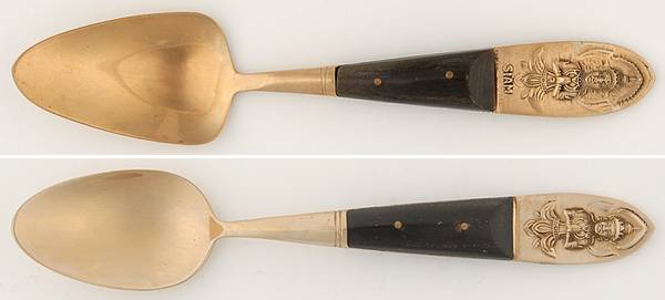 Siam (Brass)-Black Handle, Sitting Buddha Teaspoon