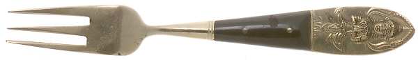 Siam (Brass)-Black Handle, Sitting Buddha Cocktail/Seafood Fork
