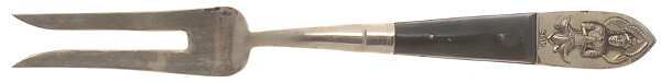 Siam (Brass)-Black Handle, Sitting Buddha Large Stainless-Prong Roast Carving Fork