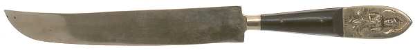 Siam (Brass)-Black Handle, Sitting Buddha Large Stainless Blade Roast Carving Knife