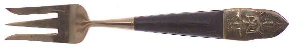 Siam (Brass)-Black Handle, Sitting Buddha Individual Salad Fork