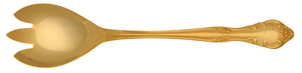 UNF503 (Gold Electroplate) Solid Salad Serving Fork