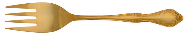 UNF503 (Gold Electroplate) Medium Solid Cold Meat Serving Fork