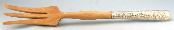 UNF544 (Sterling) Salad Serving Fork with Wooden Prongs