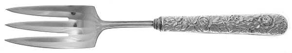 UNF544 (Sterling) Medium Cold Meat Serving Fork, Plated Tines