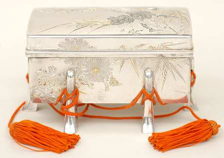 Japan Sterling Holloware Jewelry Box & Lid