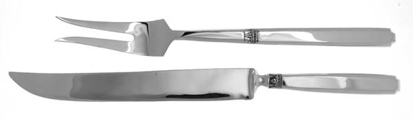 Kings Design (Bronzeware) Large 2-Piece Roast Carving Set, Solid Piece