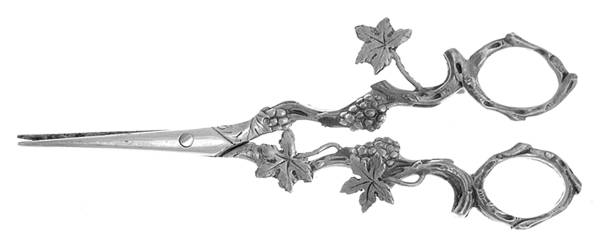 Sterling Flatware Grape Shears with Hollow Handle
