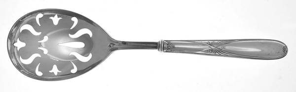 Sterling Flatware Pierced Casserole Spoon with Silverplate Bowl