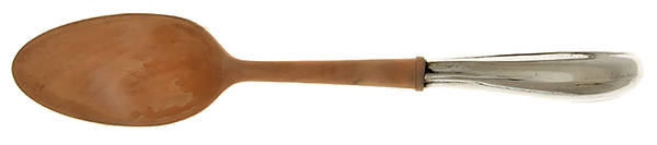 Sterling Flatware Salad Serving Spoon Wooden Bowl