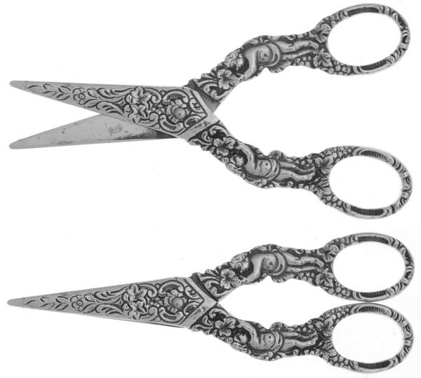 Sterling Flatware Grape Shears with Hollow Handle