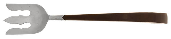 Sterling Flatware Salad Serving Fork W/Wood Hdl & Sterling Prongs
