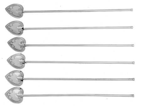 Sterling Flatware Bright Cut Tea Sippers - Set of 6