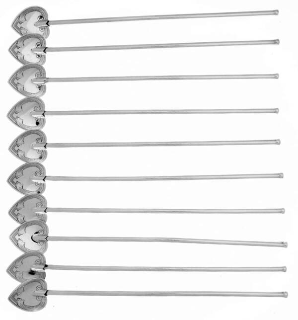 Sterling Flatware Bright Cut Tea Sippers - Set of 10
