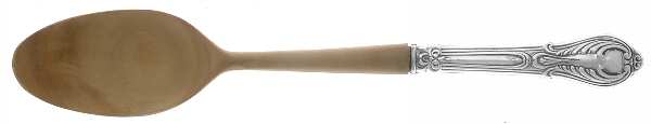 Sterling Flatware Salad Serving Spoon with Wooden Bowl