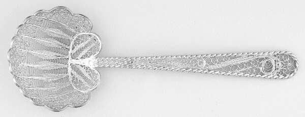 Sterling Flatware Solid Bon Bon Spoon with Pierced Bowl
