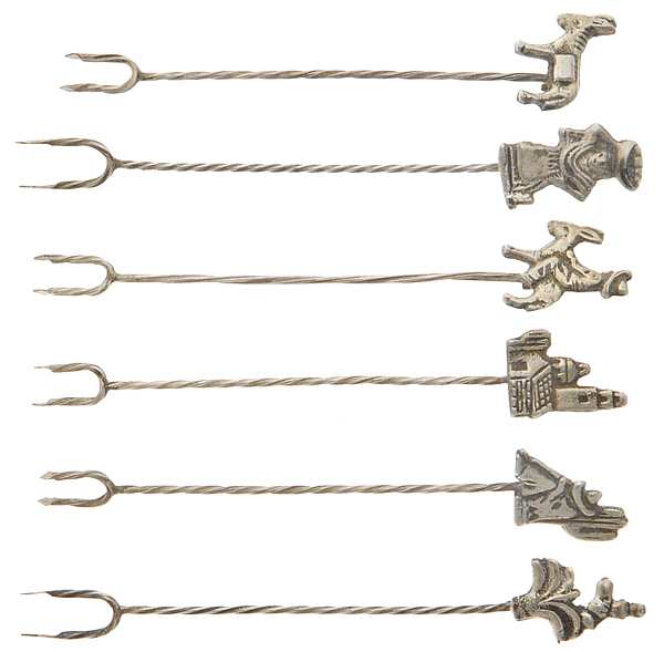 Sterling Flatware Individual Hors Doeuvres Fork - Set of 6