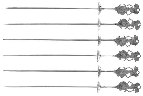 Sterling Flatware Set of 6 Skewer