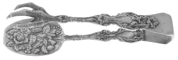 Sterling Flatware Large Solid Sandwich Tongs