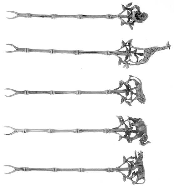 Sterling Flatware Individual Hors d'Oeuvres Fork - Set of 5