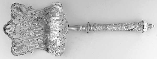 Sterling Flatware Hollow Asparagus Server with Silverplate Hood