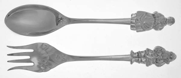 Silverplate Flatware Solid Oversized Serving Salad Set