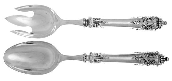 Silverplate Flatware (2 Pc) Solid Salad Set