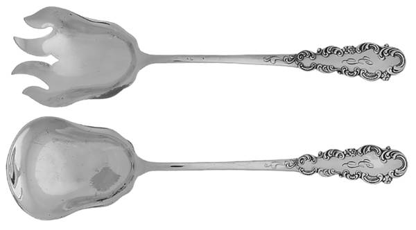 Silverplate Flatware Solid Oversized Serving Salad Set