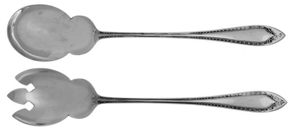 Silverplate Flatware Medium 2-Piece Salad Set, Solid Pieces