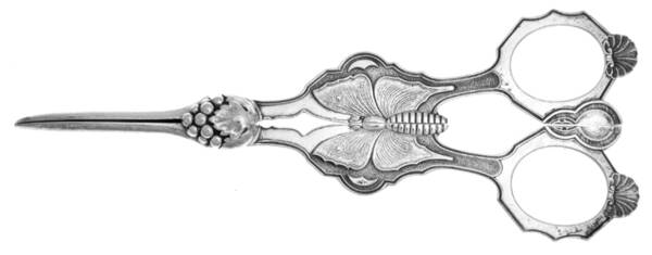 Silverplate Flatware Grape Shears with Hollow Handle