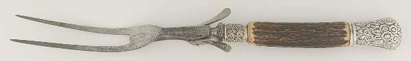 Silverplate Flatware Large Stainless-Prong Roast Carving Fork