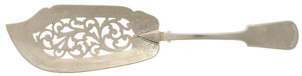 Silverplate Flatware Large Solid Pierced Fish Knife
