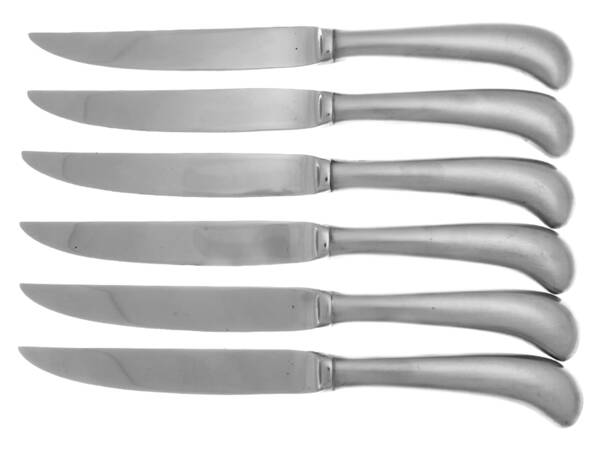 Stainless Flatware Individual Pistol Handle Steak Knife - Set of 6