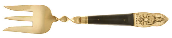Thailand (Brass) Large Solid Cold Meat Serving Fork