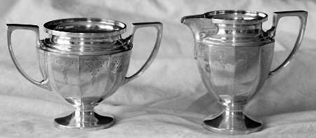 84400 (Silverplate, Hollowware) Creamer & Open Sugar Set