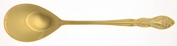 Serena (Gold Electroplate) Solid Salad Serving Spoon