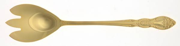 Serena (Gold Electroplate) Solid Salad Serving Fork