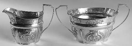 England Sterling Hollowware Creamer & Open Sugar Set