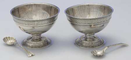 England Sterling Hollowware Open Master Salt W/Spoon (Set of 2)