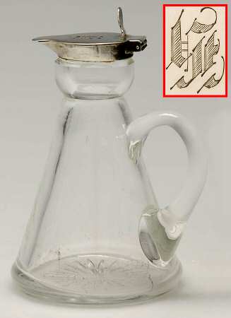 England Sterling Hollowware Individual Crystal Syrup & Sterling Hinged Lid