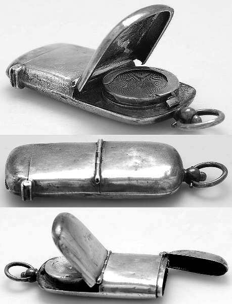 England Sterling Hollowware Match Safe Vesta Coin Holder