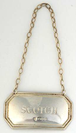 England Sterling Hollowware Decanter Label