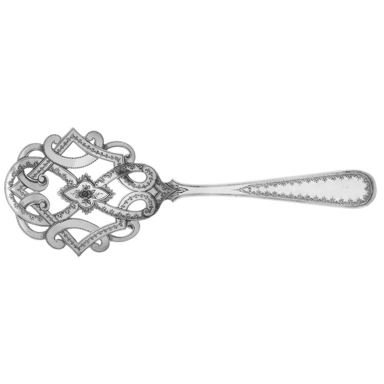 Netherlands Sterling Flatware Pierced Berry/Casserole Spoon