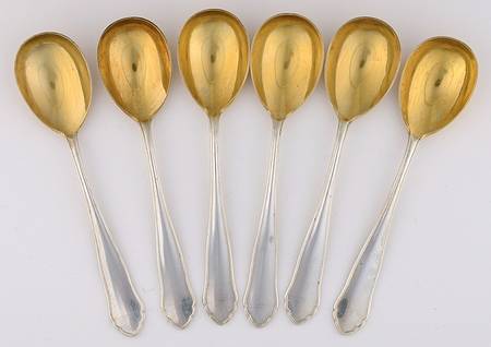 Germany Sterling Flatware Ice Cream Spoon - Set of 6