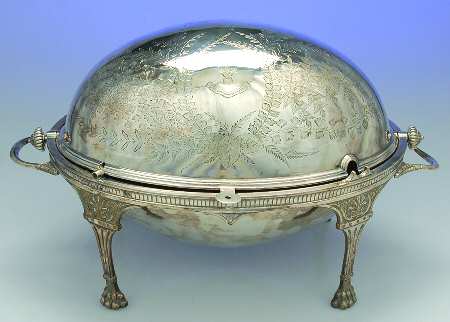 England Silverplate Hollowware Large Breakfast Server with Revolving Top