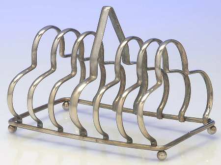 England Silverplate Hollowware 6 Slot Toast Rack